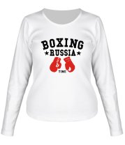 Женская футболка длинный рукав Boxing Russia фото