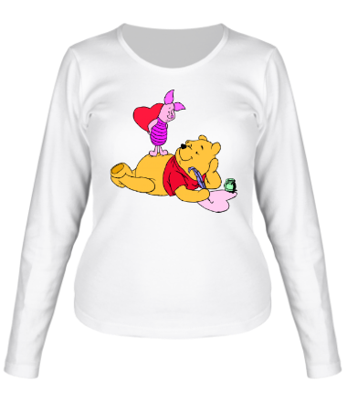 Женская футболка длинный рукав Винни Пух