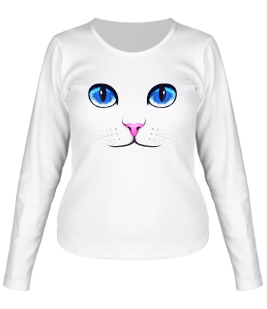 Женская футболка длинный рукав Кошачьи глаза