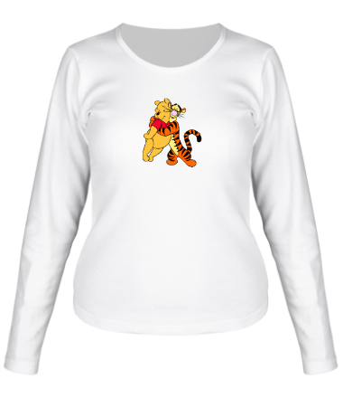 Женская футболка длинный рукав Винни Пух и Тигра