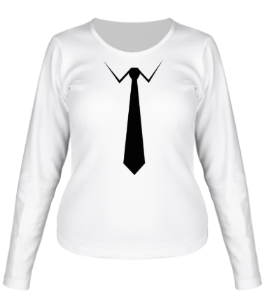 Женская футболка длинный рукав Галстук