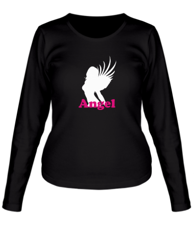 Женская футболка длинный рукав Девушка Ангел