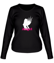Женская футболка длинный рукав Девушка Ангел фото