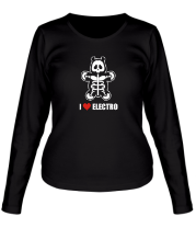 Женская футболка длинный рукав I love electro фото