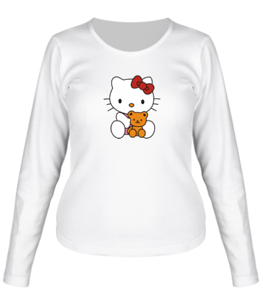 Женская футболка длинный рукав Китти и Тедди