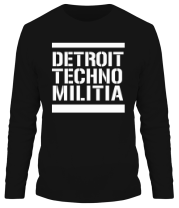 Мужская футболка длинный рукав Detroit techno militia фото
