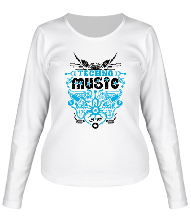 Женская футболка длинный рукав Techno Music