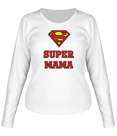 Женская футболка длинный рукав Super Мама