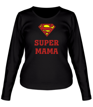 Женская футболка длинный рукав Super Мама
