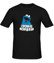 Мужская футболка Cookie monster ест печеньку фото
