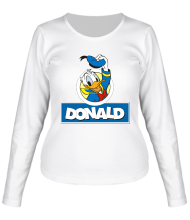 Женская футболка длинный рукав Дональд Дак