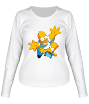 Женская футболка длинный рукав Гомер и Барт фото
