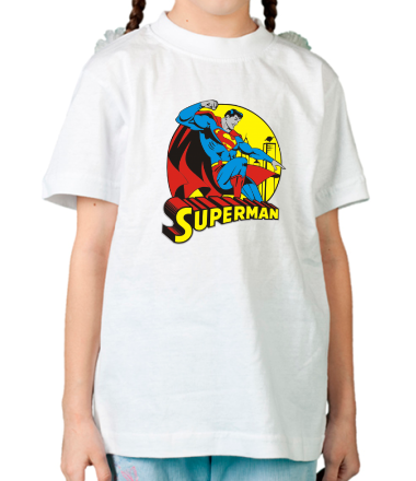 Детская футболка Супермен на крыше 