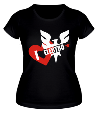 Женская футболка I love electro Tecktonik 