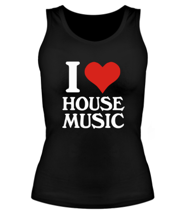 Женская майка борцовка I love house music