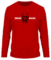 Мужская футболка длинный рукав Drum Bass Cherep фото
