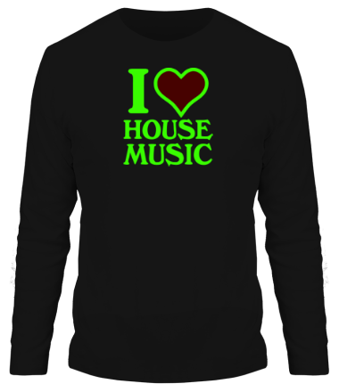 Мужская футболка длинный рукав I love house music