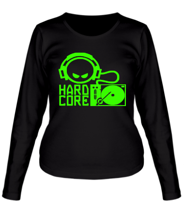 Женская футболка длинный рукав Hard core DJ