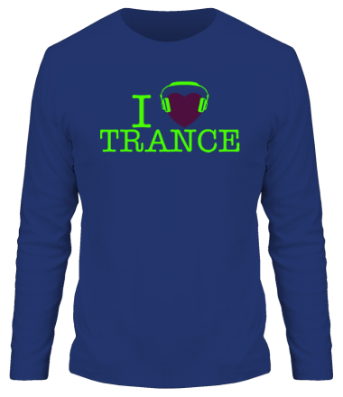 Мужская футболка длинный рукав I love trance