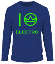 Мужская футболка длинный рукав I love electro фото