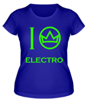 Женская футболка I love electro