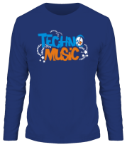Мужская футболка длинный рукав Techno music фото