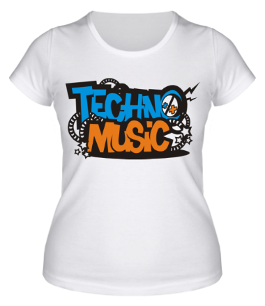 Женская футболка Techno music