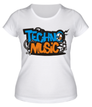 Женская футболка Techno music фото