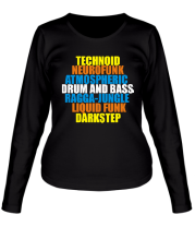 Женская футболка длинный рукав Technoid Neurofunk Atmospheric