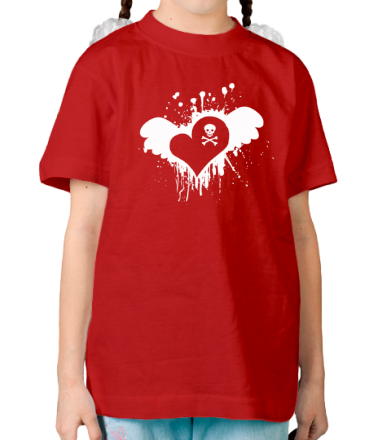 Детская футболка Сердце с черепком
