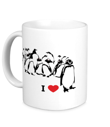 Кружка I love пингвинс