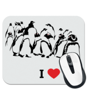 Коврик для мыши I love пингвинс фото