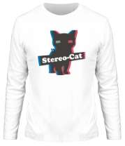 Мужская футболка длинный рукав Stereo cat фото