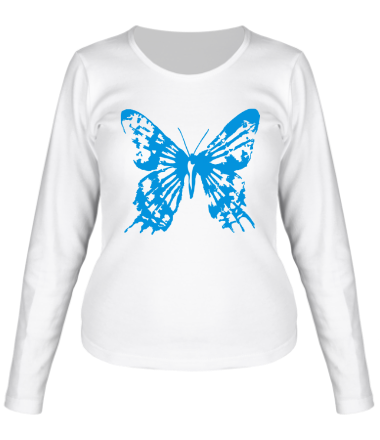 Женская футболка длинный рукав Бабочка