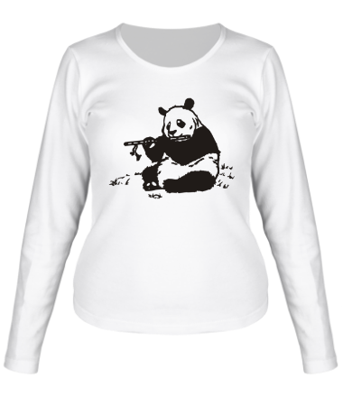 Женская футболка длинный рукав Панда