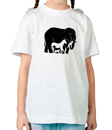 Детская футболка Слон-лошадь