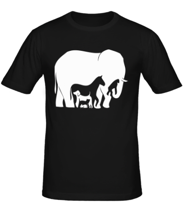 Мужская футболка Слон-лошадь