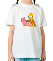 Детская футболка Гомер и свинья фото