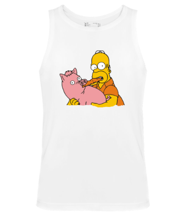Мужская майка Гомер и свинья