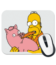 Коврик для мыши Гомер и свинья фото