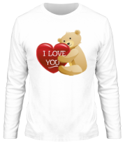 Мужская футболка длинный рукав Медведь с сердцем фото