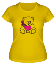 Женская футболка Мишка с сердечком фото