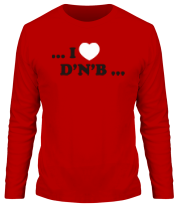 Мужская футболка длинный рукав I Love DnB фото