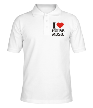 Мужская футболка поло I love house music