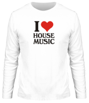 Мужская футболка длинный рукав I love house music