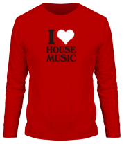 Мужская футболка длинный рукав I love house music фото