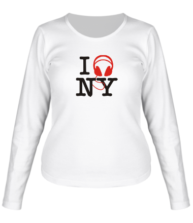Женская футболка длинный рукав I love new york