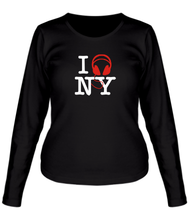 Женская футболка длинный рукав I love new york