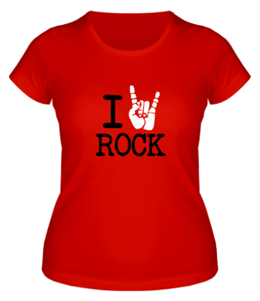 Женская футболка I love rock