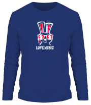 Мужская футболка длинный рукав Love music фото